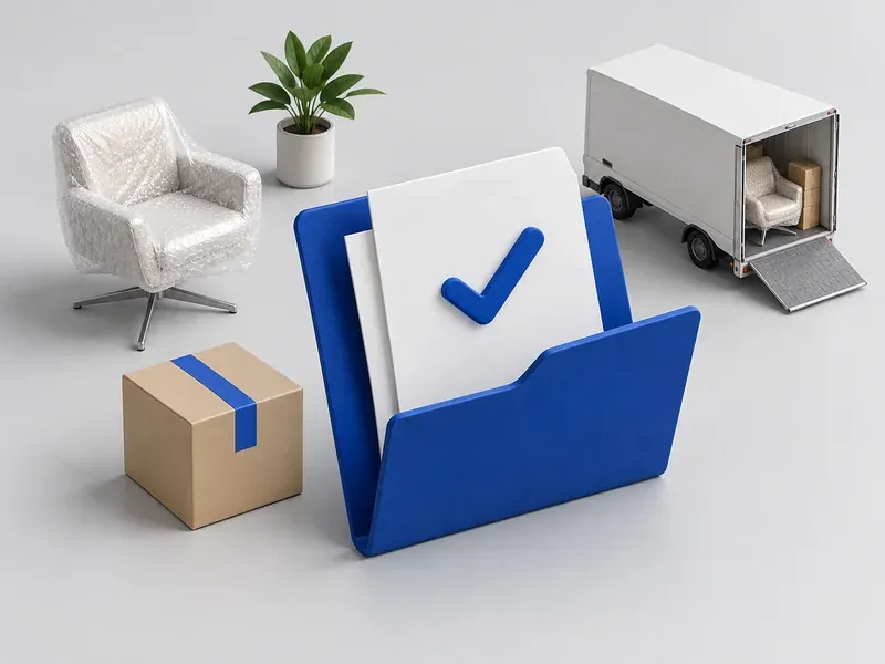 Furniture order document with an approval checkmark